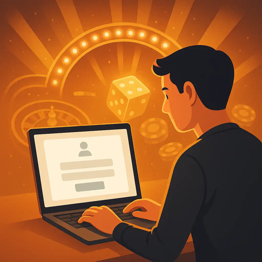 Player registering an account on a laptop at BetArenas